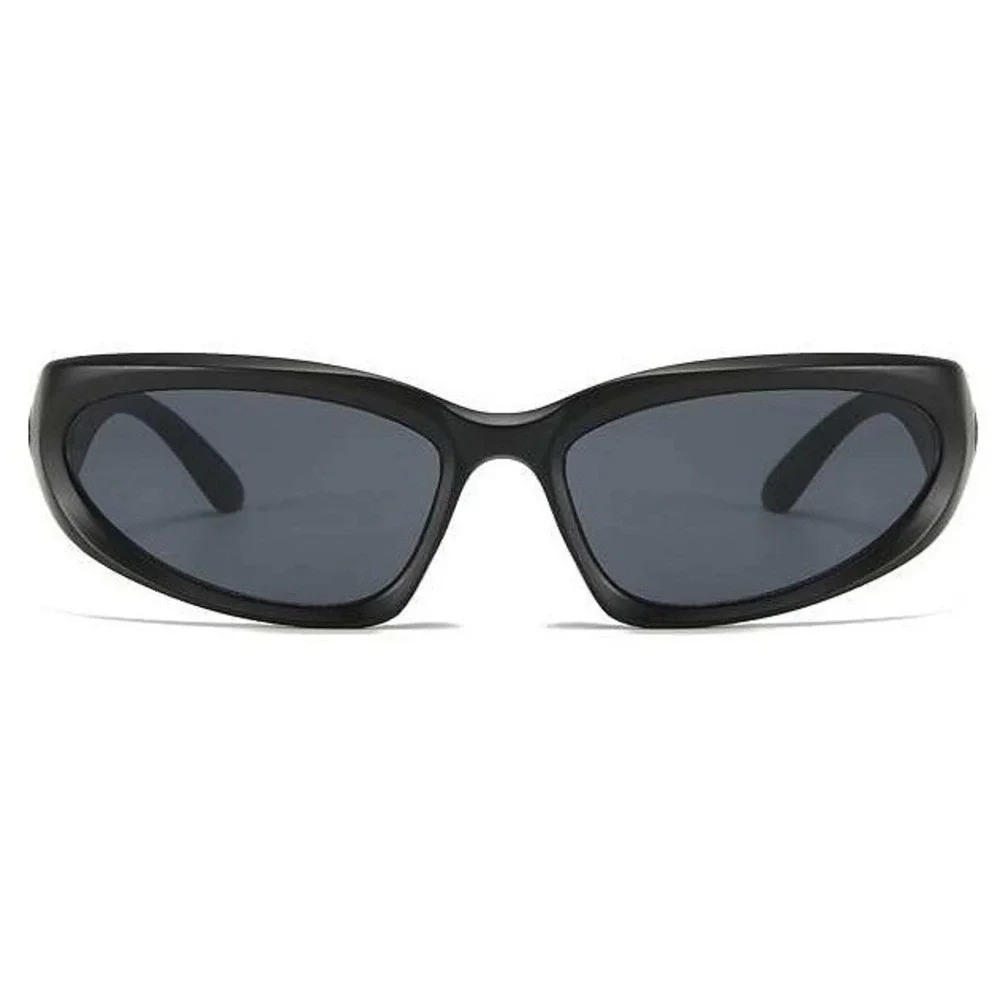 Sunglasses Black Lens Retro Street Shades Sports‎ Light Wrap Around Lentes Gafas